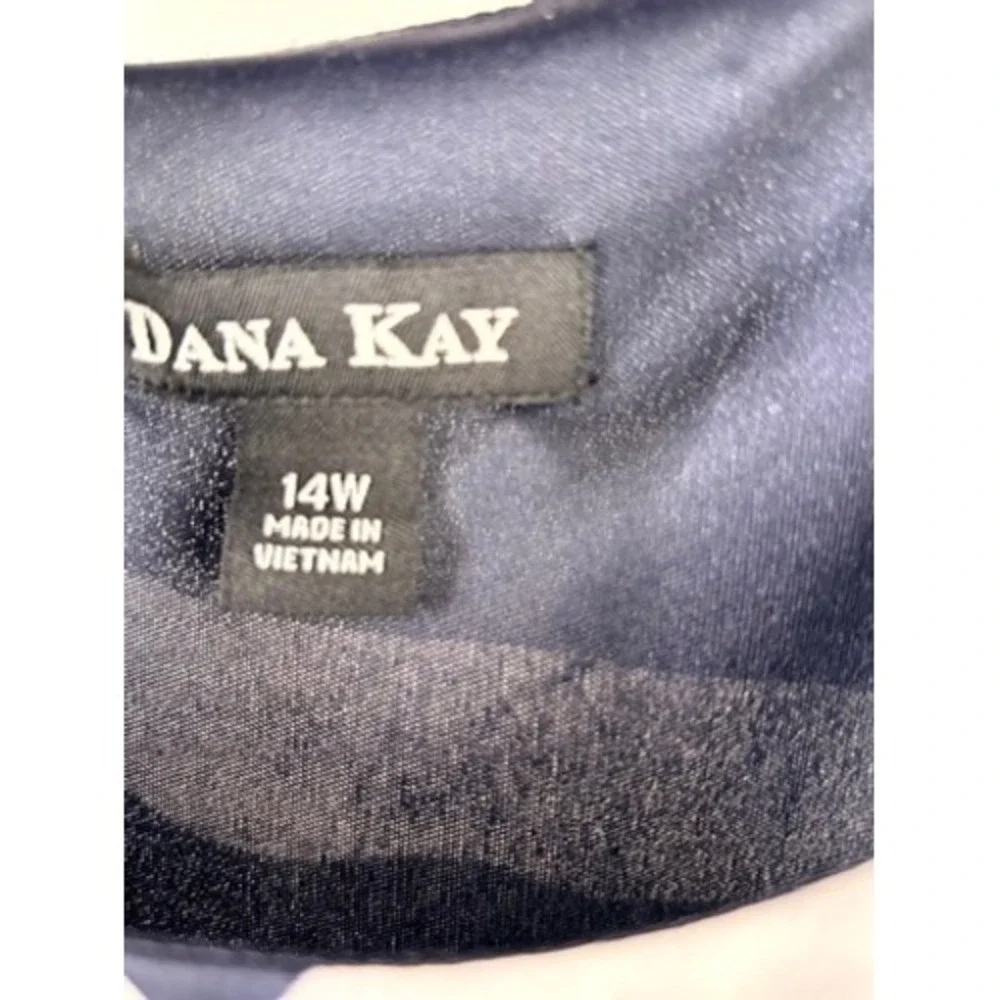 Dana Kay Womens 14W Zebra‎ Print Duster Jacket and Tank Top 2 Piece Set